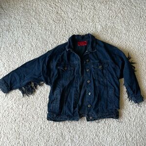 Black tattered Jean Jacket